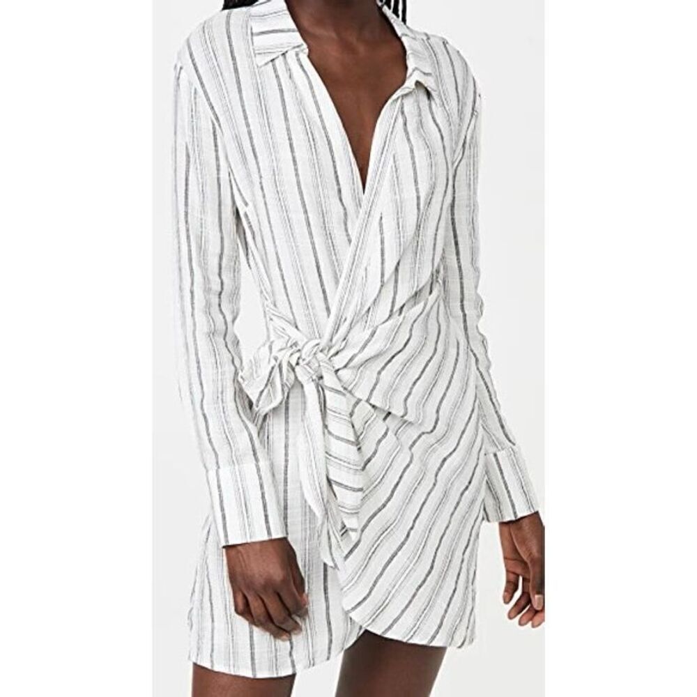 L*SPACE Daydream Tunic In Summer Nights Stripes Lightweight Cuffed Dress Medium